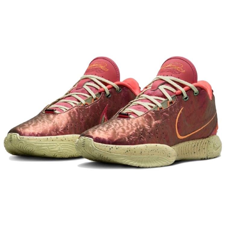 Nike Мужские кроссовки LeBron 21 Queen Conch Red Ember-Glow Elemental-Gold FN0708-800