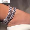 Summer Selling Ice Out Girl Women Jewelry 12mm 5a Cubic Zirconia Cuban Foot Chain Ice Girl Anklet