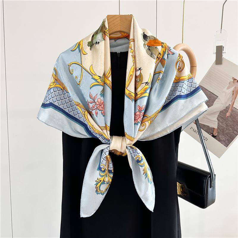 110*110cm Double-sided Silk Scarf Women's Generous Scarf Mulberry Silk Scarf Shawl