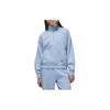 Solid Color Stand Collar Half-Zip Sweatshirt Women Tops Blue Gray FD7222-436