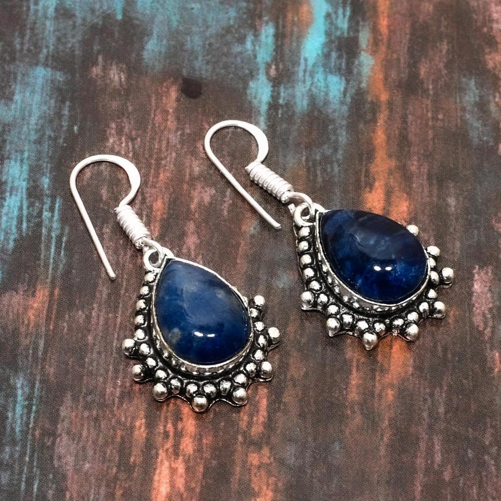 Ювелирные изделия из стерлингового серебра 925 пробы с милым содалитом и драгоценным камнем ручной работы