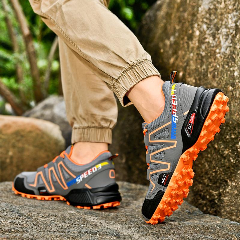 Мужские кроссовки для походов на открытом воздухе, скалолазание, треккинг, походы, походы, горный велосипед, плоская спортивная обувь для велоспорта, дышащая