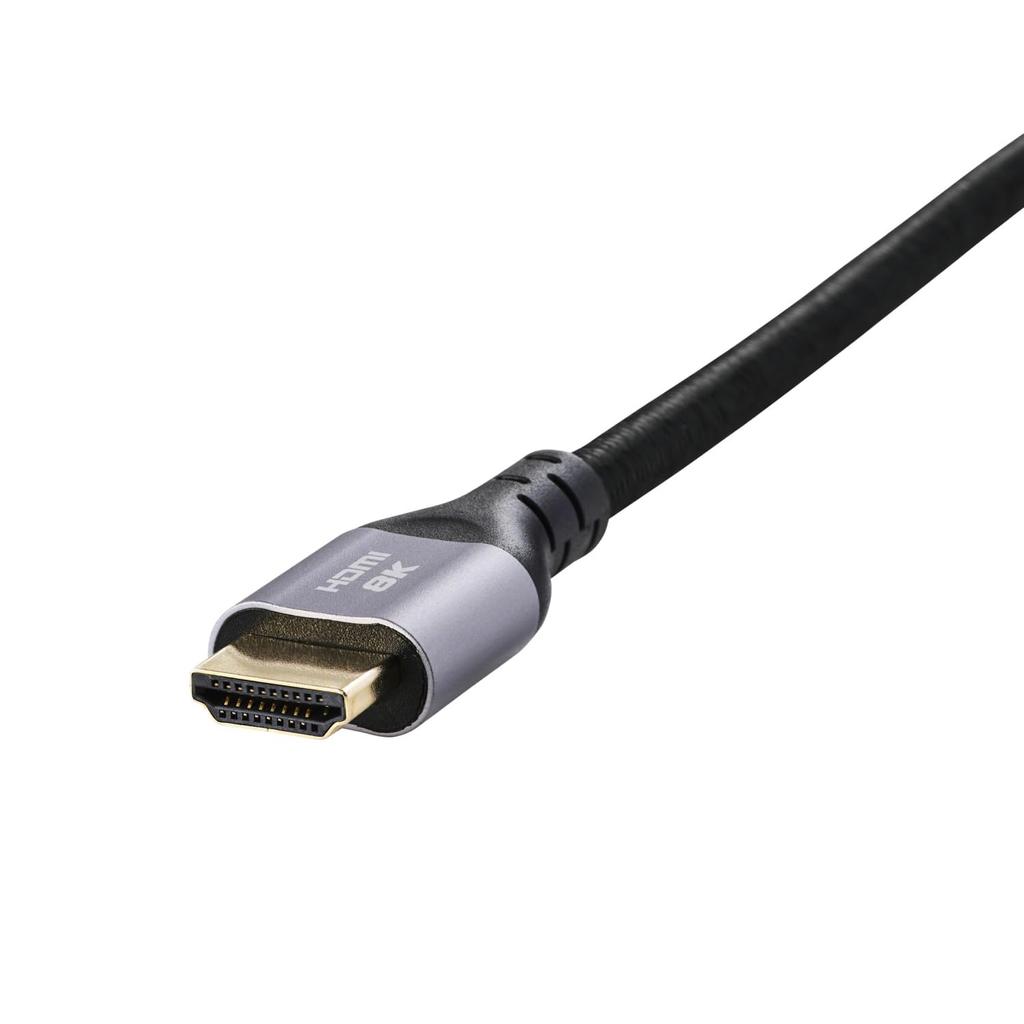 Elecom HDMI-кабель сверхвысокой скорости, 3 м, нейлоновая сетка, алюминиевый разъем, высокоскоростной HDMI-кабель, сертифицированный сверхвысокой скорости для игр, черный 8K/60 Гц [Ultra