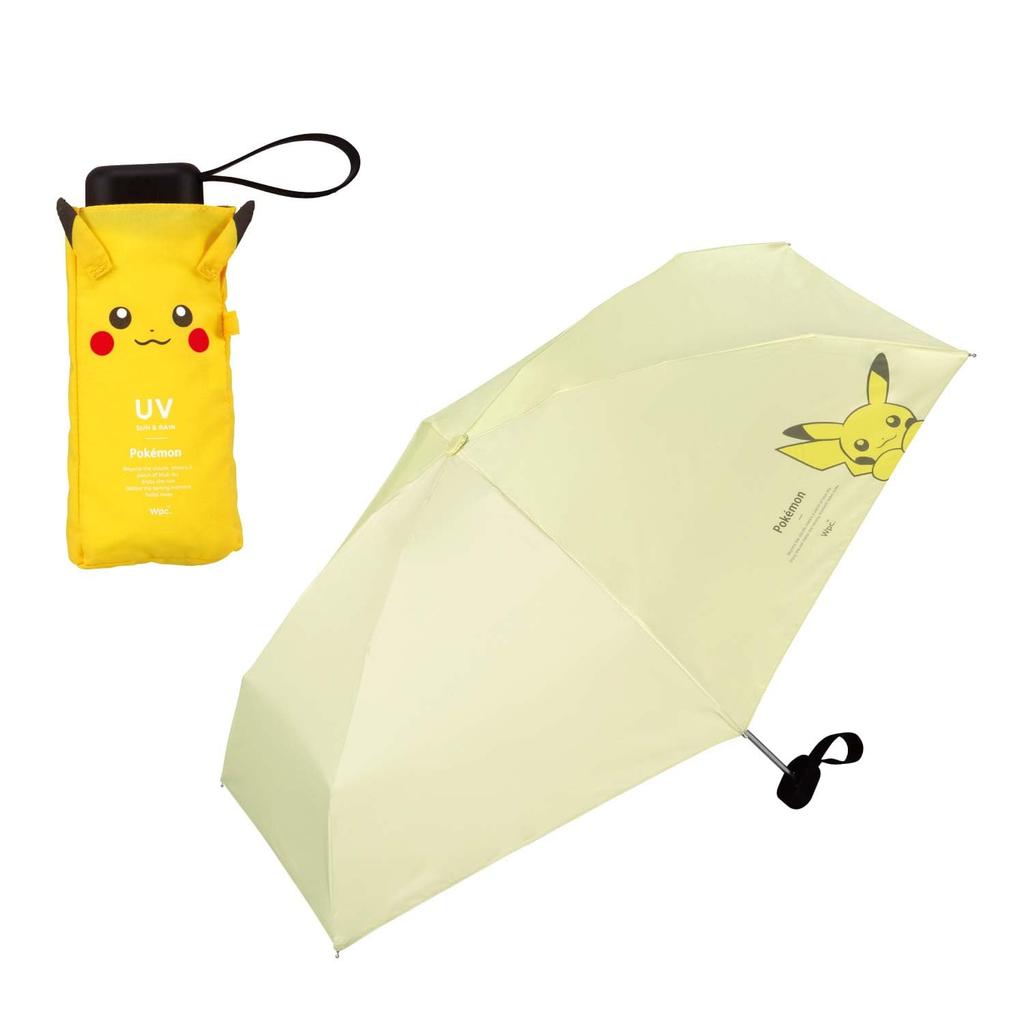 Wpc. Umbrella Pokémon Sunshade Adventure Partner Mini Yellow (Pikachu) Shade Rate 100 UV Cut UPF 50+ Heat Shield Sun Rain Folding Lightweight Compact