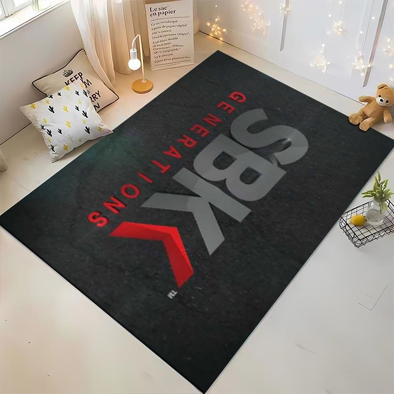 "SBK Generations Rug with Bold Letters and Red Arrow Design" Suitable for use as an anti-slip for living room bedroom sofas