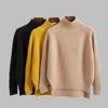 High Neck Sweater Women's Autumn and Winter Pullover Loose Knit Sweater Korean Version Black Long Sleeved Base Shirt