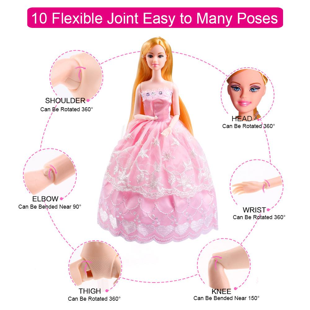 Детский гардероб для переодевания Свадебное платье Кукла Игрушка для игры в домик Подарок на день рождения