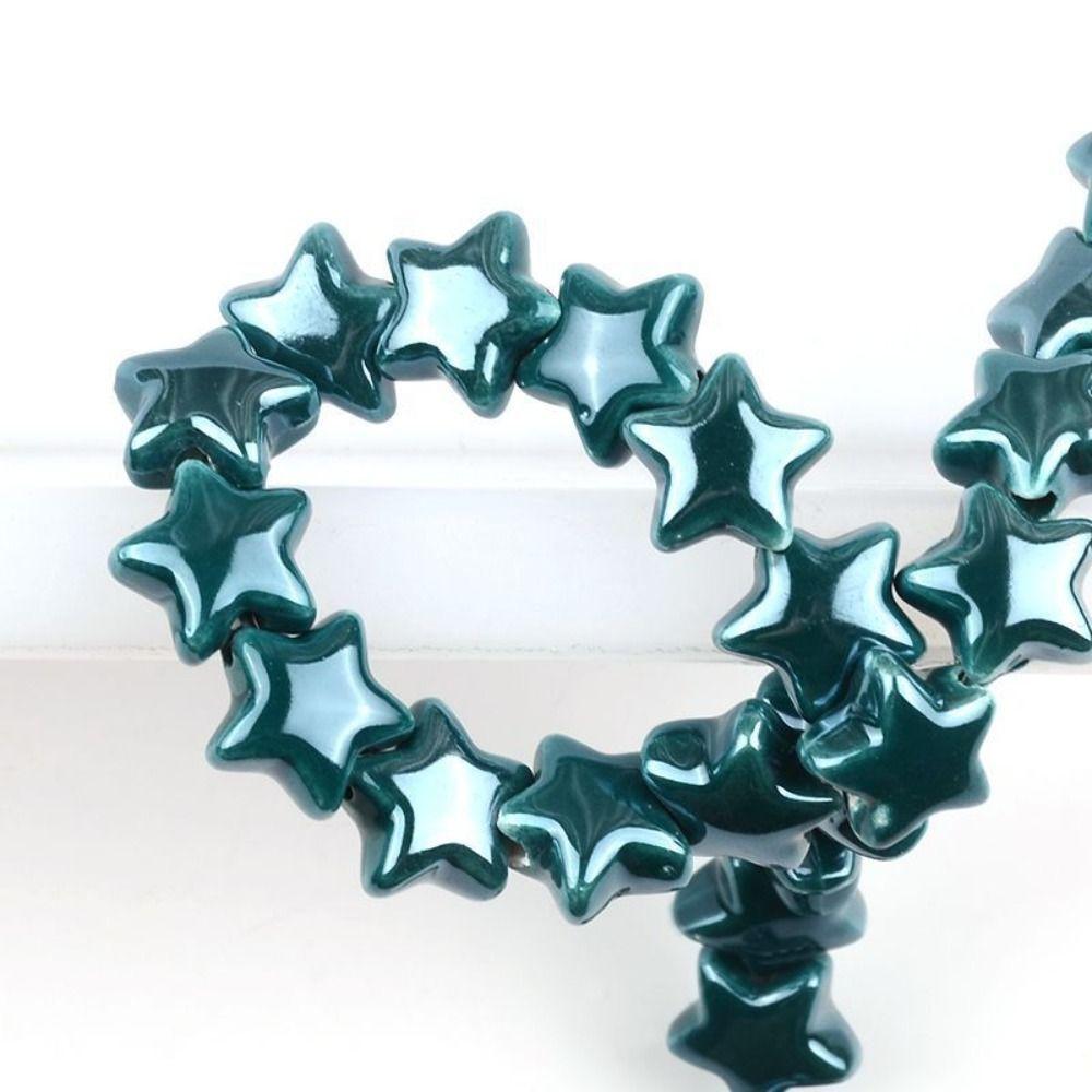 10pcs Ceramic Ceramic Spacer Loose Beads Cartoon Design Jewelry Making Material Star Beads Women