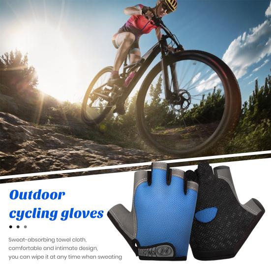 1 пара спортивных велосипедных перчаток с мягкой подкладкой, с полупальцами