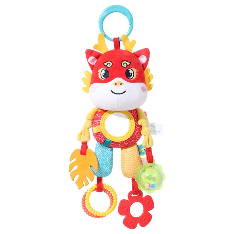 Baby Car Seat Toys Baby Hanging Toys Stroller Crib Gym or CarSeat with Teether Rattle & Tummy Time Mirror Sensory Toys Gifts