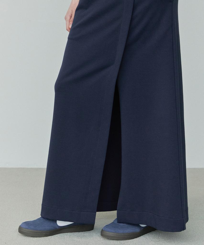 Ihr Front Slit Cotton Skirt / Navy