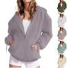 Womens Fashion Casual Long Sleeve Pocket Drawstring Hooded Zipper Thick Pullover Sweatshirt