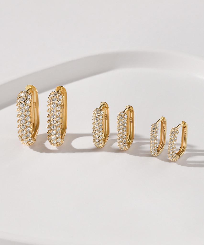 Mcel 14K Brielle Pavé Ring Earrings