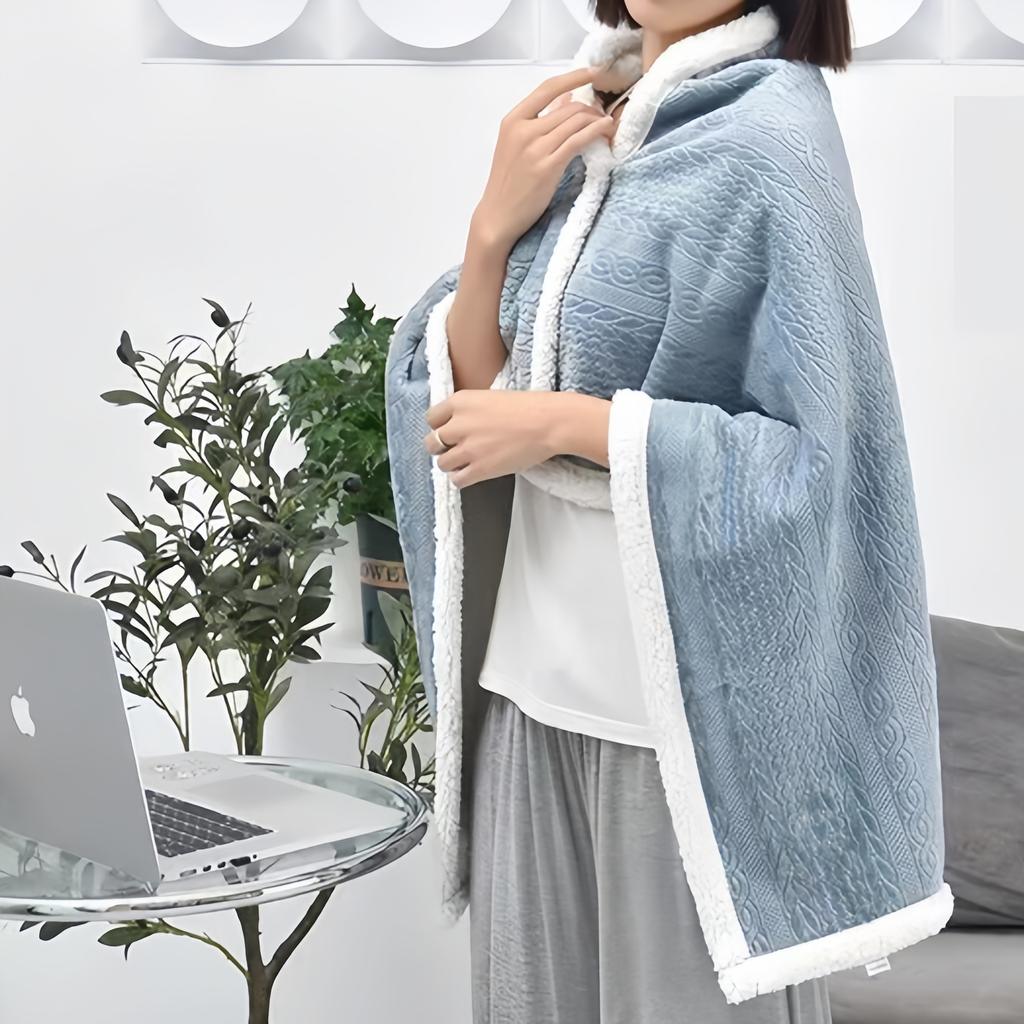 Double Layer Poncho Blanket No Sleeves Easy On Off Drape and Go Shawl Gift for Women Who Have Everything Gifts for Grandma Mom