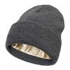 New Women's Knitted Hat Fluffy Winter Silk Satin Lined Knit Hats for Women Chunky Cap Warm Beanie Hat