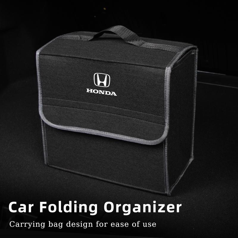 AQG1 Car Logo Trunk Storage Box Large Capacity Tool Organiser Bag Accessories For Honda Jsrzcing Civic Accord City Vezel CRV Odyssey