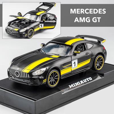 Масштаб 1/32 Benz AMG GTR, модель спортивного автомобиля, игрушечный автомобиль, литье под давлением, модель автомобиля из сплава, транспортные средства с откатом, игрушки для малышей, подарок для мальчиков и девочек