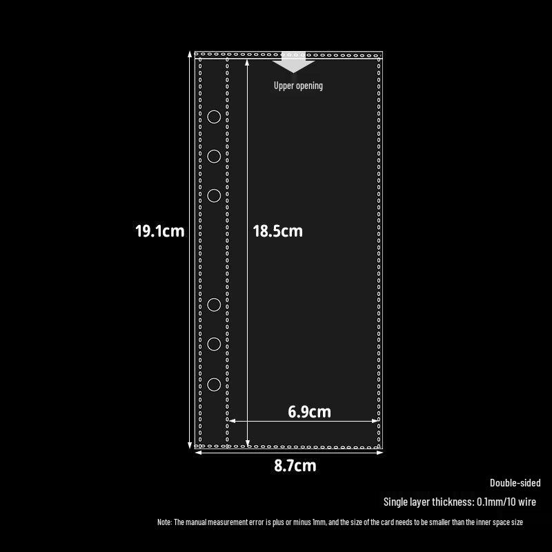 Сверхтонкий альбом для карточек A6, внутренняя страница: Вертикальный PP вкладыш с 1-2 карманами, двухслойное хранилище для маленьких карточек 3 дюйма