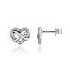 292667C01 Sparkling Infinity Heart Stud Earrings