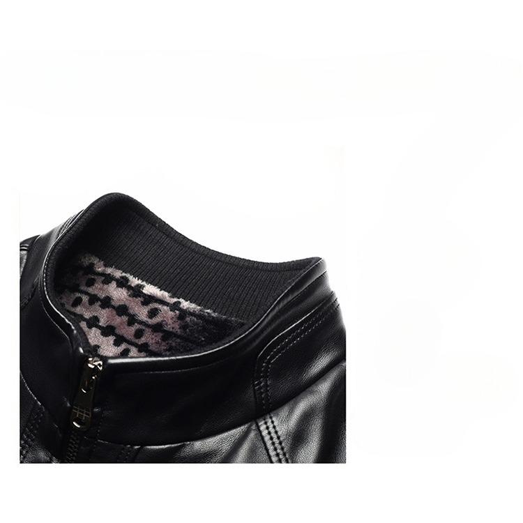 Кожаная куртка для мужчин среднего возраста, узкая короткая кожаная куртка, мужская деловая повседневная бархатная кожаная куртка больших размеров