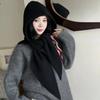 1Pieces Autumn Winter Warm Hat And Scarf In One Korean Style Plain Casual Knitted Hat Mountaineering Hat