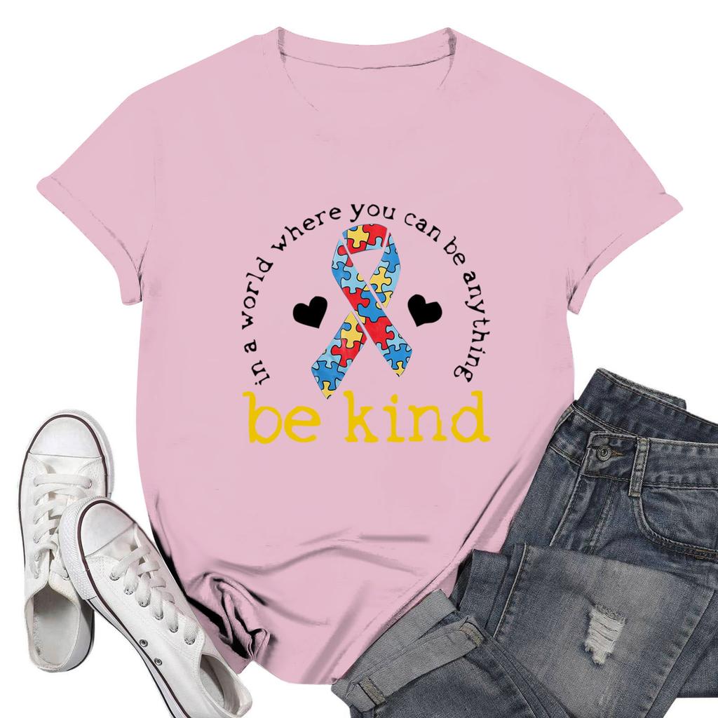 Женская повседневная футболка с принтом, пуловер с круглым вырезом, топ с короткими рукавами