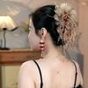 Feather Flower Pearls Grasping Clip Tassel Hair Accessories Fashion Shark Clip  for Girl