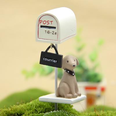 Свежий и милый щенок-почтовый ящик, Суккуленты со мхом, Свежие и милые цветочные композиции, Реквизит для фотосъемки, Настольные украшения