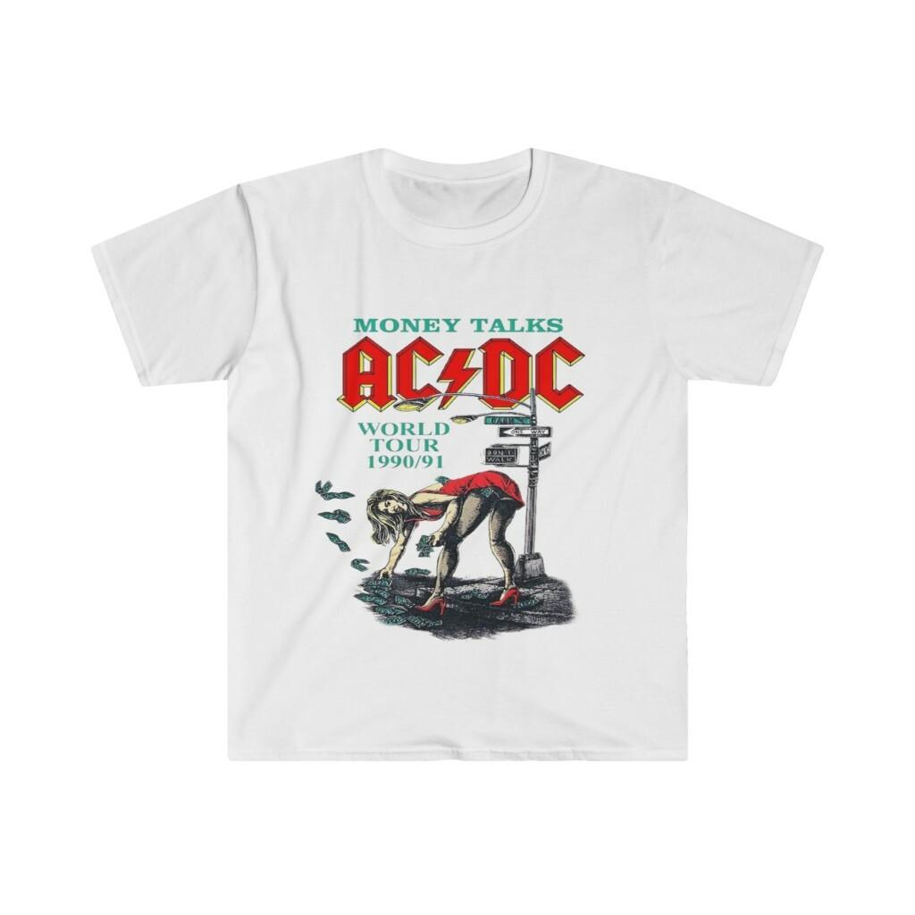 Unisex Soft Cotton T-Shirt. Money Talk AC DC Unisex T-Shirt
