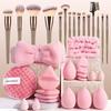 Makeup Brush and Cleansing Puff Set: 68-Piece Beauty Tool Kit