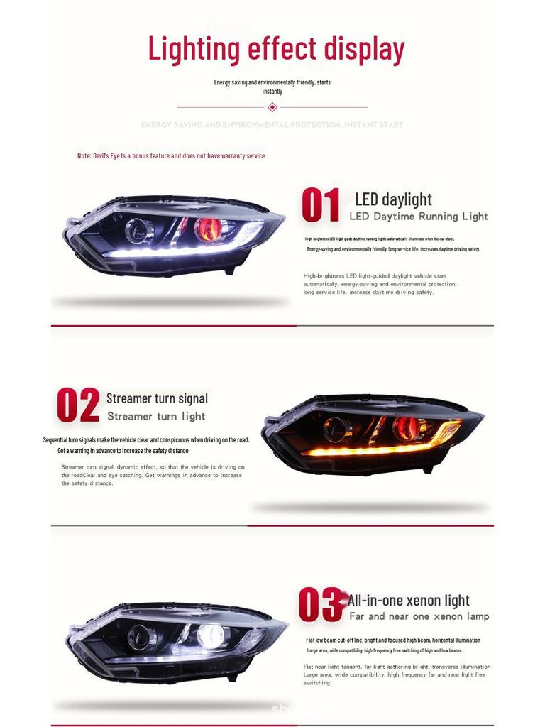 Светодиодная фара Honda 15-18 XRV с дневными ходовыми огнями и биксеноновым проектором
