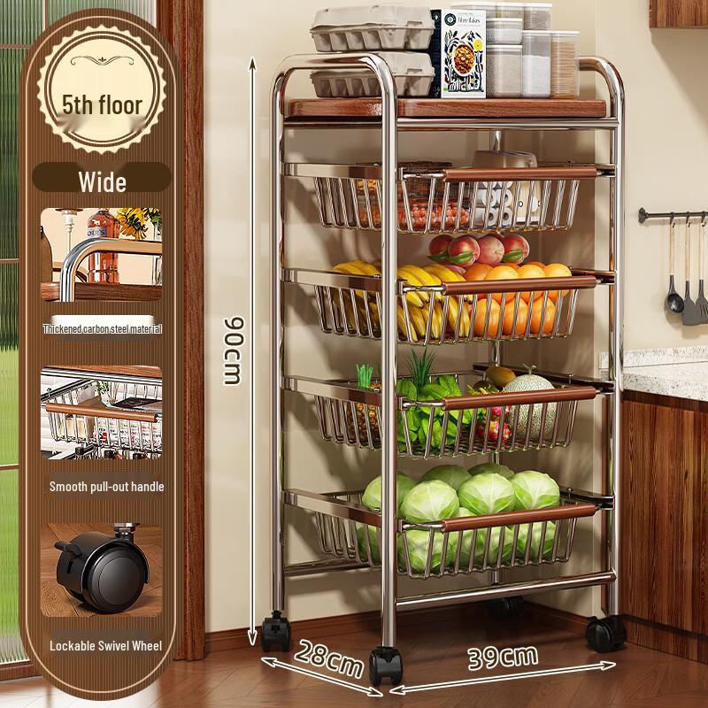 Multi-Layer Movable Kitchen Storage Cart