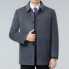 High-end Double-sided Cashmere Coat Winter Mid-length Business Middle-aged Woolen Down Lining Men's Buttoned Coat