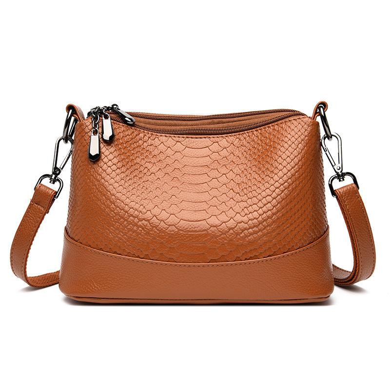 Simple Women Messenger Bags Female Crossbody Bag PU Leather Vintage Alligator Shoulder Bag Casual Travel Small Purse and Handbag