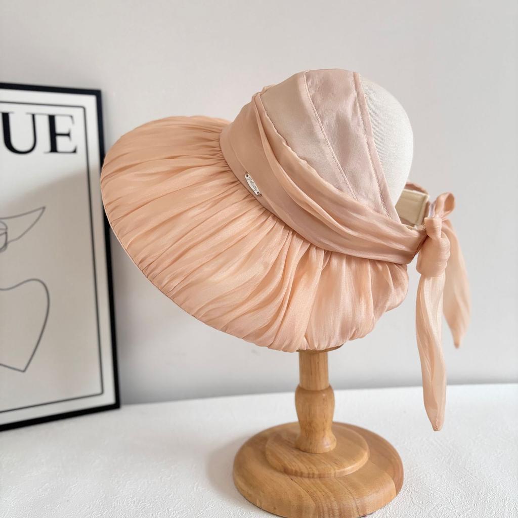 Модный солнцезащитный козырек от солнца, элегантная сетчатая шляпа-цилиндр, женская летняя шляпа для пикника, солнцезащитный крем для пляжа, шляпа с дыркой от солнца