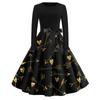 Women's Casual Valentine's Day Print Round Neck Pullover High Waist Long Sleeve Dress