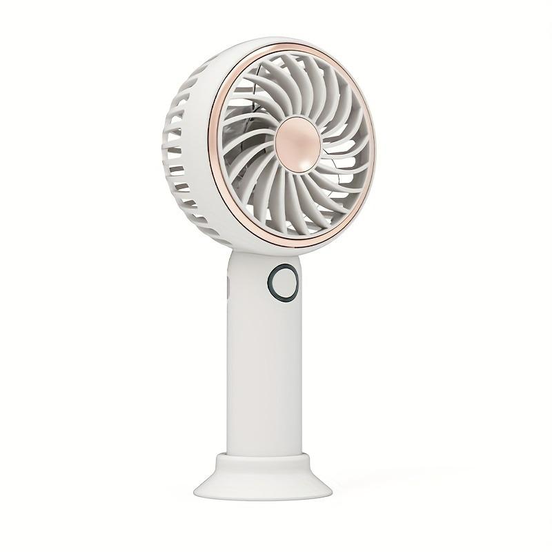 Small Fan Handheld Portable Fan with LED Light USB Rechargeable, Long-lasting Battery Life, Silent Suitable for Office Desktop