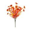 Autumn Artificial Violet Flower with Eucalyptus Leaves 7 Fork Fake Silk Flower Home Festival Table Centerpiece Indoor Outdoor Faux Bloom Decoration