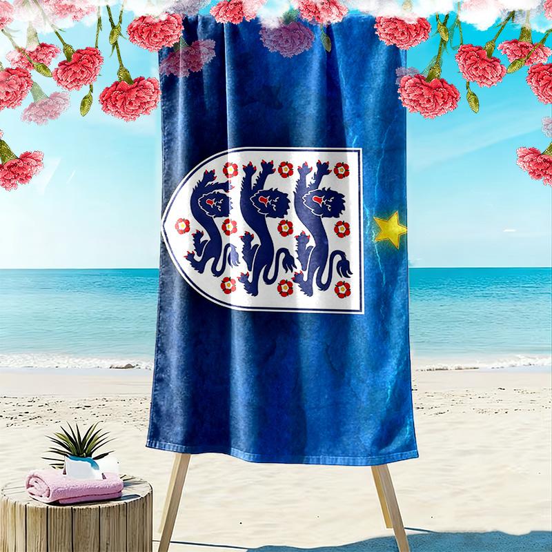 England National Men's Football Team2 Print Beach Towel, Large Soft Quick Dry Towel for Beach Camping Swimming