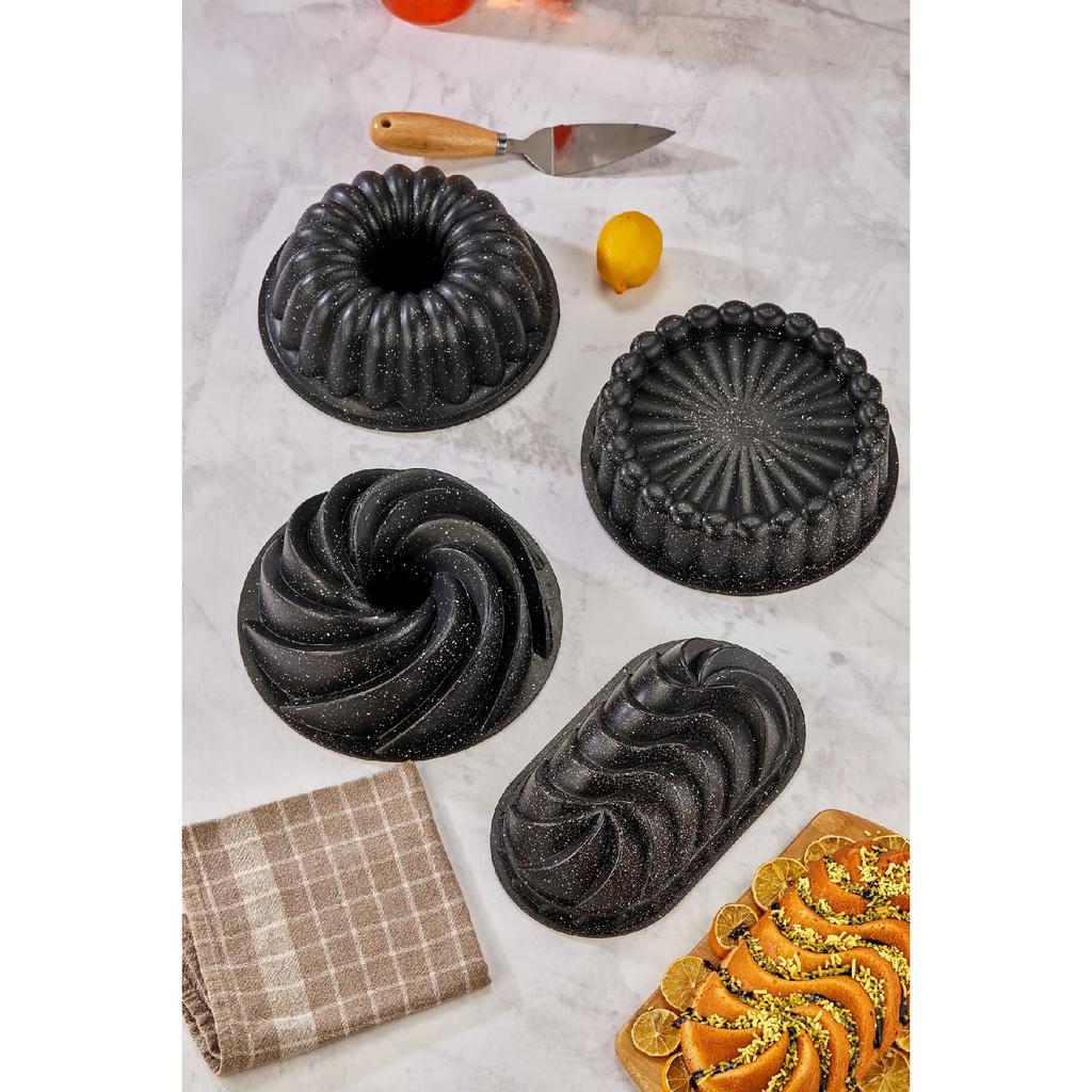 Granite Cast Cake Mold Set 4 Different Model Cake Mold Dowry Set Tart Pie Set