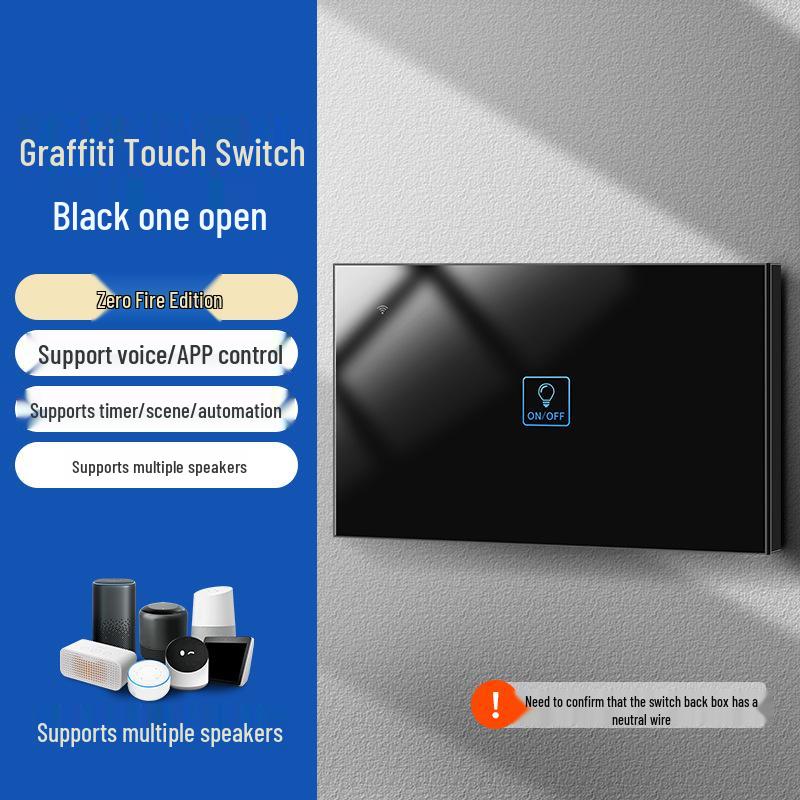 Умный WiFi Настенный Выключатель Graffiti с Голосовым Управлением Alexa и Google, Спецификации США/ЕС, Сенсорная Панель
