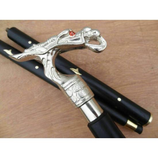 Dragon Head Handle Vintage Cane Walking Stick Designer Style Antique Style Gift