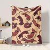 1pc Dachshund Bowtie Lightweight Flannel Blanket, Comfortable and Warm Blanket, for Office and Camping Sofa Bed, Livingroom160