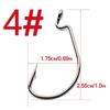 50pcs/Lot High Carbon Steel Fishing Hooks Crank Hook For Soft Worm Bait 1# 2# 4# 6# 8# 1/0#-5/0# New Fishing Gear