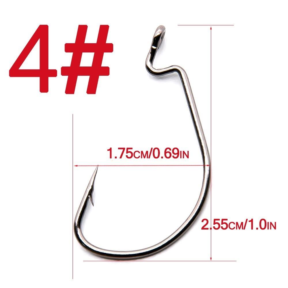 50pcs/Lot High Carbon Steel Fishing Hooks Crank Hook For Soft Worm Bait 1# 2# 4# 6# 8# 1/0#-5/0# New Fishing Gear
