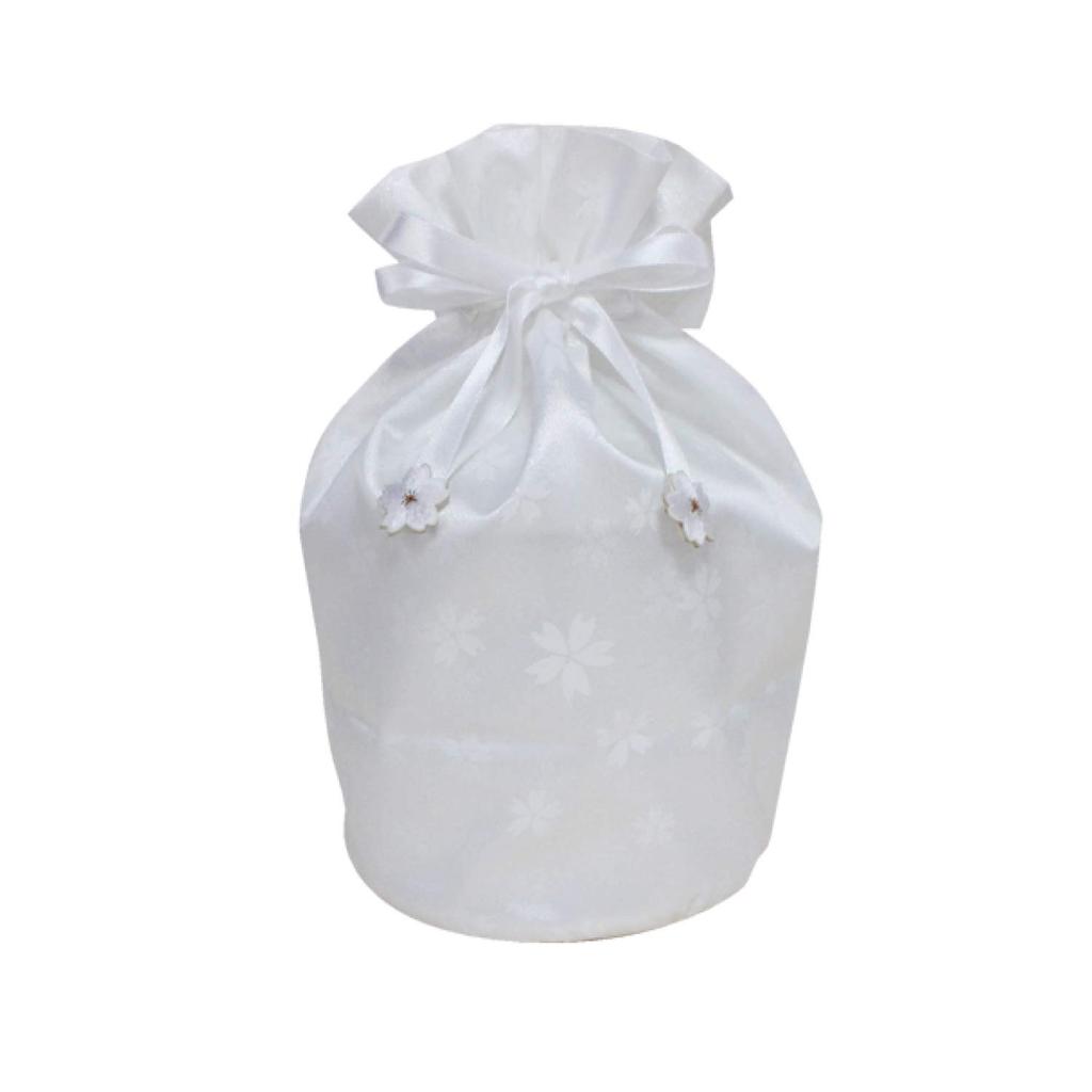 Крышка-мешочек на шнурке Sakura Tsutsumi, 6 дюймов, для мешочков с прахом, урн и урн, подходит для хранения кремации, мемориалов питомцев и потери питомца (белый)