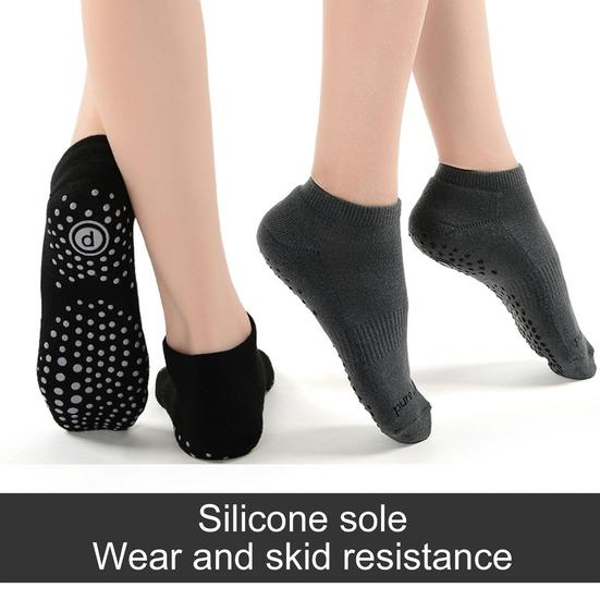 2 Pairs Non-slip Yoga Socks Short Tube Soft Breathable Cotton Socks Professional Dance Ballet Pilates Fitness Women Sports Grip Socks