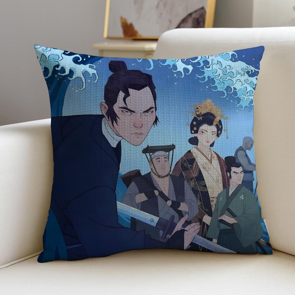 Fierce BBlue Eye SamuraiS Cushion Cover Breathable and skinfriendly linen pillowcase square removable and washable cushion