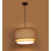 Бамбуковая лампа для гостиной | Ротанговая подвесная лампа | Плетеной подвесной светильник для украшения дома (14" Диаметр x 7" Высота) (Лампа не входит в комплект)