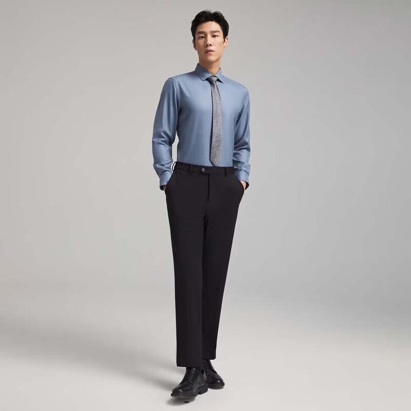 YOUNGOR Мужская рубашка с длинным рукавом в стиле business casual VLQW119709HBA